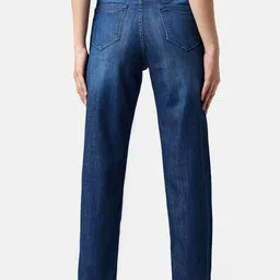 SF JEANS by Pantaloons Women Boyfriend Fit High-Rise Slash Knee Light Fade Jeans image 2