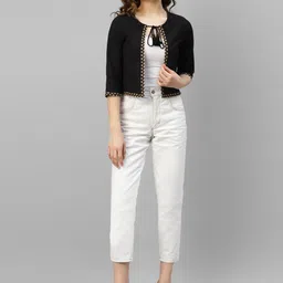 vibes by deebaco DEEBACO Cotton Crop Tie-Up Shrug image 3