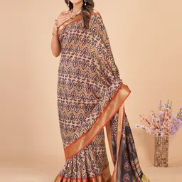 KALINI Ethnic Motifs Printed Zari Woven Design Sungudi Saree-picture-14