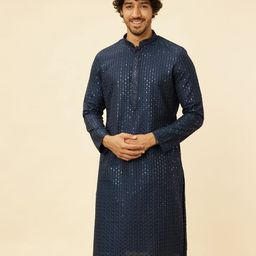 Manyavar Ethnic Motifs Embroidered Regular Kurta with Pyjama-picture-47