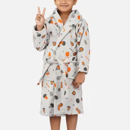 RANGOLI Kids Printed Hooded 400 GSM Pure Cotton Bath Robe-picture-39
