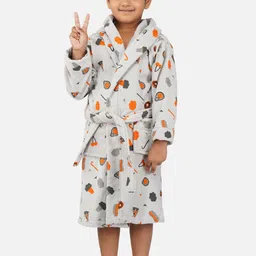 RANGOLI Kids Printed Hooded 400 GSM Pure Cotton Bath Robe-picture-41