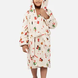 RANGOLI Kids Printed Hooded 400 GSM Pure Cotton Bath Robe-picture-37