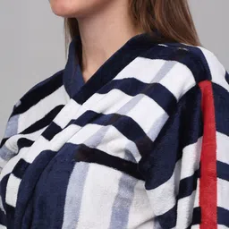 KLOTTHE Striped Woolen Bath Robe With Belt image 2