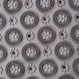 FABINALIV Grey Self-Design Anti-Skid Rubber Bath Rug with Suction Cups image 5