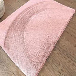 LUXEHOME INTERNATIONAL Pink Polyfiber 1000 GSM Bath Rugs-picture-26