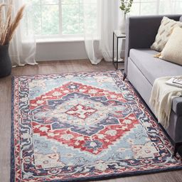 MYTRIDENT Indulgence Blue  Red 2600 GSM Hand Tufted 100% Wool with Cotton backing Rug-picture-28