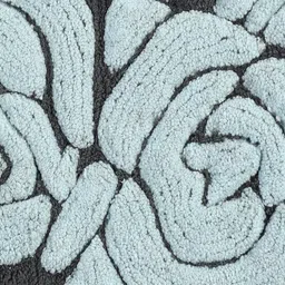 Saral Home Grey & Blue Handmade Oval-Shaped Bathmat image 4