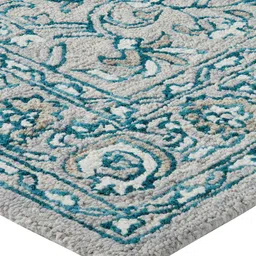 MYTRIDENT Indulgence 2600 GSM GreyBlue Hand Tufted Pure Wool With Cotton Backing Rug image 3