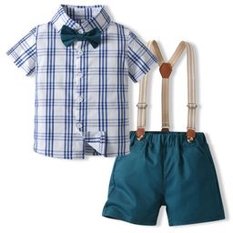 StyleCast x Revolte Boys Checked Spread Collar Pure Cotton Shirt with Shorts-picture-5