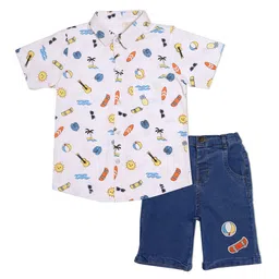 YK Boys Printed Pure Cotton Shirt With Shorts-picture-52