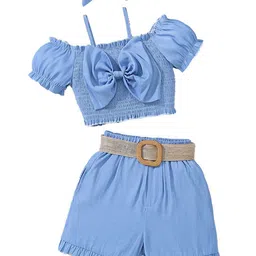 StyleCast x Revolte Girls Pure Cotton Square Neck Top With Short-picture-33