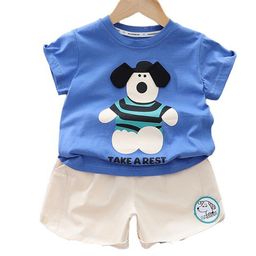 StyleCast Blue Infant Kids Printed Pure Cotton T-shirt with Shorts-picture-9