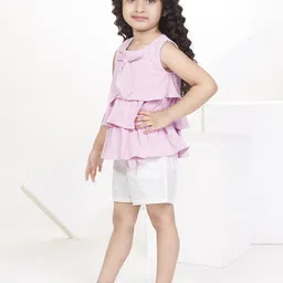 Peppermint Girls Checked Square Neck Top with Shorts image 3