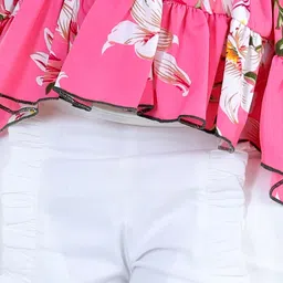 Cutiekins Girls Pink & White Printed Top with Shorts image 5