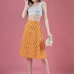DressBerry Women Pure Cotton Midi Skirt-picture-1