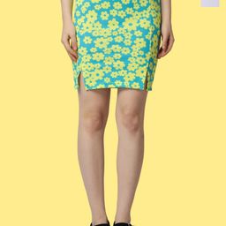 Popwings Pack Of 2 Floral Printed Above Knee Length Pencil Skirts-picture-20