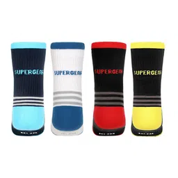 SuperGear Men Workout Pack of 4 Ankle Length Cotton Socks image 5