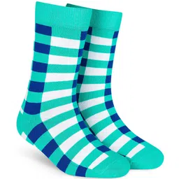 Dynamocks Unisex Blue & White Checked Above Ankle-Length Socks image 3