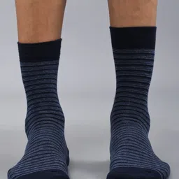 Force NXT Men Pack Of 3 Striped Cotton Calf-Length Socks image 3