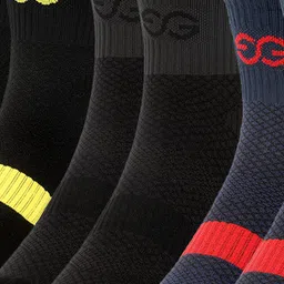 SuperGear Men Pack Of 3 Patterned  Cotton Ankle-Length Cycling Socks image 2