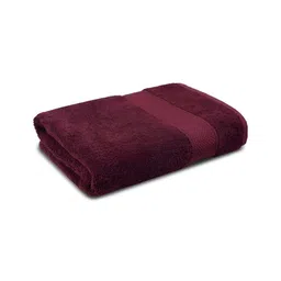 Signature Maroon Cotton Bath Towel image 2