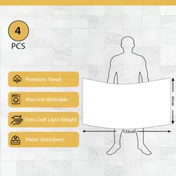 Athom Living Green & White 4 Pieces Checked Cotton 150 GSM Bath Towel image 2