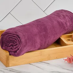 Black Gold Pack Of 4 Purple Solid 400 GSM Bath Towels-picture-31