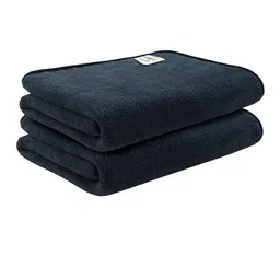 Softspun Microfiber Grey & Black 2 Pieces 300 GSM Anti-Bacterial Bath Towels-picture-16