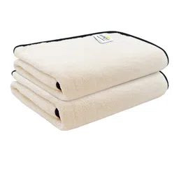 Softspun Microfiber White & Black 2 Pieces 300 GSM Anti-Bacterial Bath Towels-picture-11