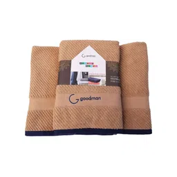 GOODMAN GLOBUS Beige 1 Striped Cotton 600 GSM Bath Towel-picture-20