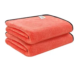 Softspun Microfiber Peach & Black 2 Pieces 280 GSM Anti-Bacterial Bath Towels-image-78