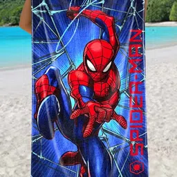 Marvel Blue & Red Spiderman Printed Cotton 350 GSM Bath Towel-picture-20