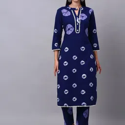 Kamayra Women Bandhani Dyed Kurta with Trousers-picture-11