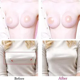 some twist Women's Reusable Nipple Cover - Silicone Nipple Cover Bra Pad - Adhesive Reusable Nipple Pads - Thin Silicone Nipple Cover Pasties Pink image 5