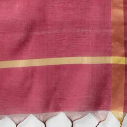 Indo Era Magenta & Gold-Toned Art Silk Dupatta with Zari image 2