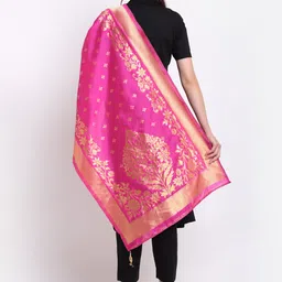 SOUNDARYA Woven Design Cotton Silk Dupatta with Zari image 2
