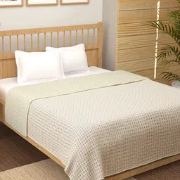 Story@home Beige & Grey Floral AC Room 150 GSM Double Bed Dohar-picture-31