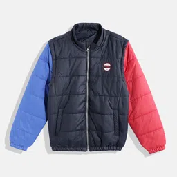 Indian Terrain Boys Colourblocked Padded Jacket with Detachable Sleeves-picture-56