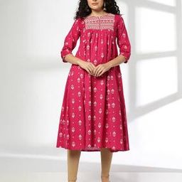 avaasa mix n' match Women Yoke Embroidered A-Line Kurta-picture-14