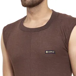 UZARUS Soft and Comfortable Winterwear Mens Sleevesless Round Neck Vest and Trouser Innerwear Men Top - Pyjama Set Thermal image 4