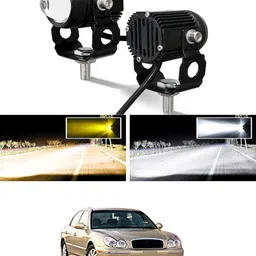 maties High/Low Beam Amber And White Twin Mini LED Light For Vehicle-245 Fog Lamp Car, Motorbike, Truck, Van LED for Hyundai (12 V, 55 W) image 1