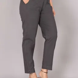 trendkurti Women Regular FIT GRAY Pure Cotton pant palazo Women Pyjama image 3