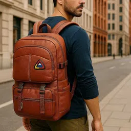 tagvin Stylish PU Leather Backpack |Travel Bag | Large Capacity | Trekking Waterproof Backpack image 1
