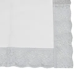 ambbi collections Transparent Solid Heat-Resistant, Waterproof (90x60) Silver Lace Border Tablecloth image 4
