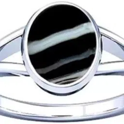 gemperor Black Sulemani Hakik Weight 11.25 Ratti Panch Dhatu Ring with Lab Certificate Brass Agate Silver Plated Ring-picture-24