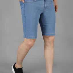 nivasu Solid Men Blue Denim Shorts-picture-22
