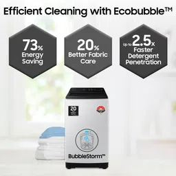 samsung 7 kg 5 star, Ecobubble, Super Speed, Digital Inverter, Fully Automatic Top Load Grey image 4
