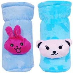 jingle kids Pack of 2 Premium Quality Stretchable Soft Velvet Attractive Overall Plain Color Prints Baby Feeding Bottle Cover Reusable Durable For With Holding Strap Suitable For 160ML 180ML 220ML 240ML 250ML Broad and Slim Neck Feeding Glass/Water Feeder Bottles-picture-11
