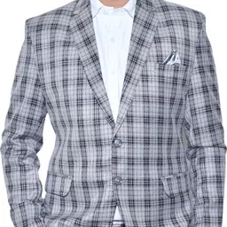 elegant mode Men Checkered Single Breasted Formal Blazer image 3